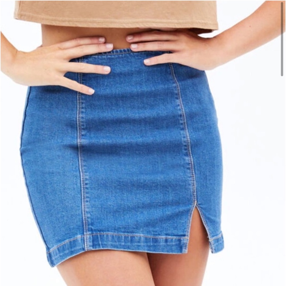 Dark denim mini skirt